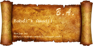 Babák Amadil névjegykártya